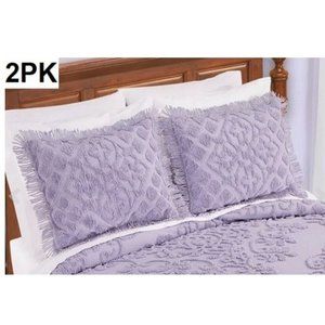 Juliet Chenille Standard Size Pillow Sham Cover - Purple (2 pack)